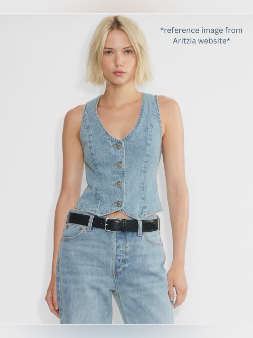 Aritzia Denim Forum The ‘90s Mia Denim Vest - 7 Yrs Bleu Taboo (High Demand!!) - Picture 7 of 8
